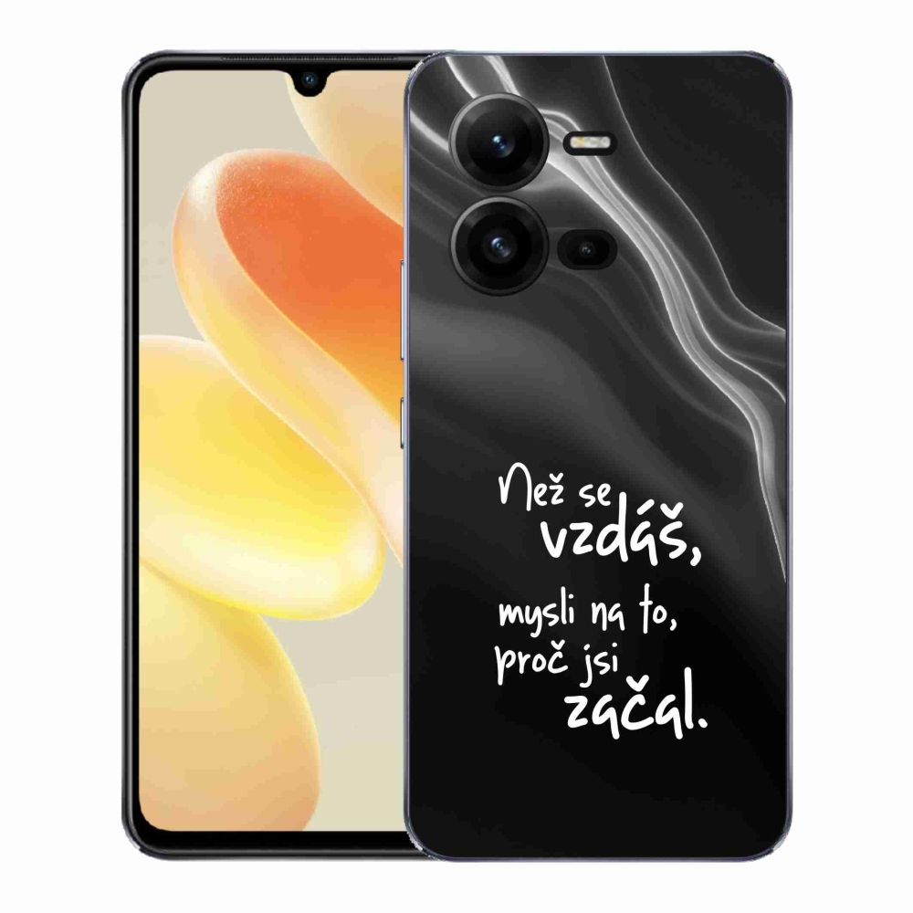 Gelový kryt mmCase na Vivo X80 Lite - citát 2 černé pozadí