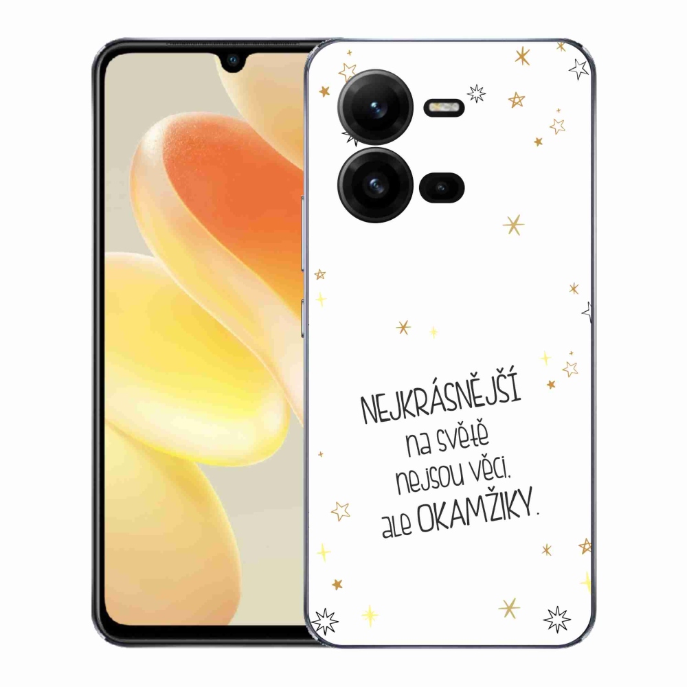 Gelový kryt mmCase na Vivo X80 Lite - citát 4 bílé pozadí