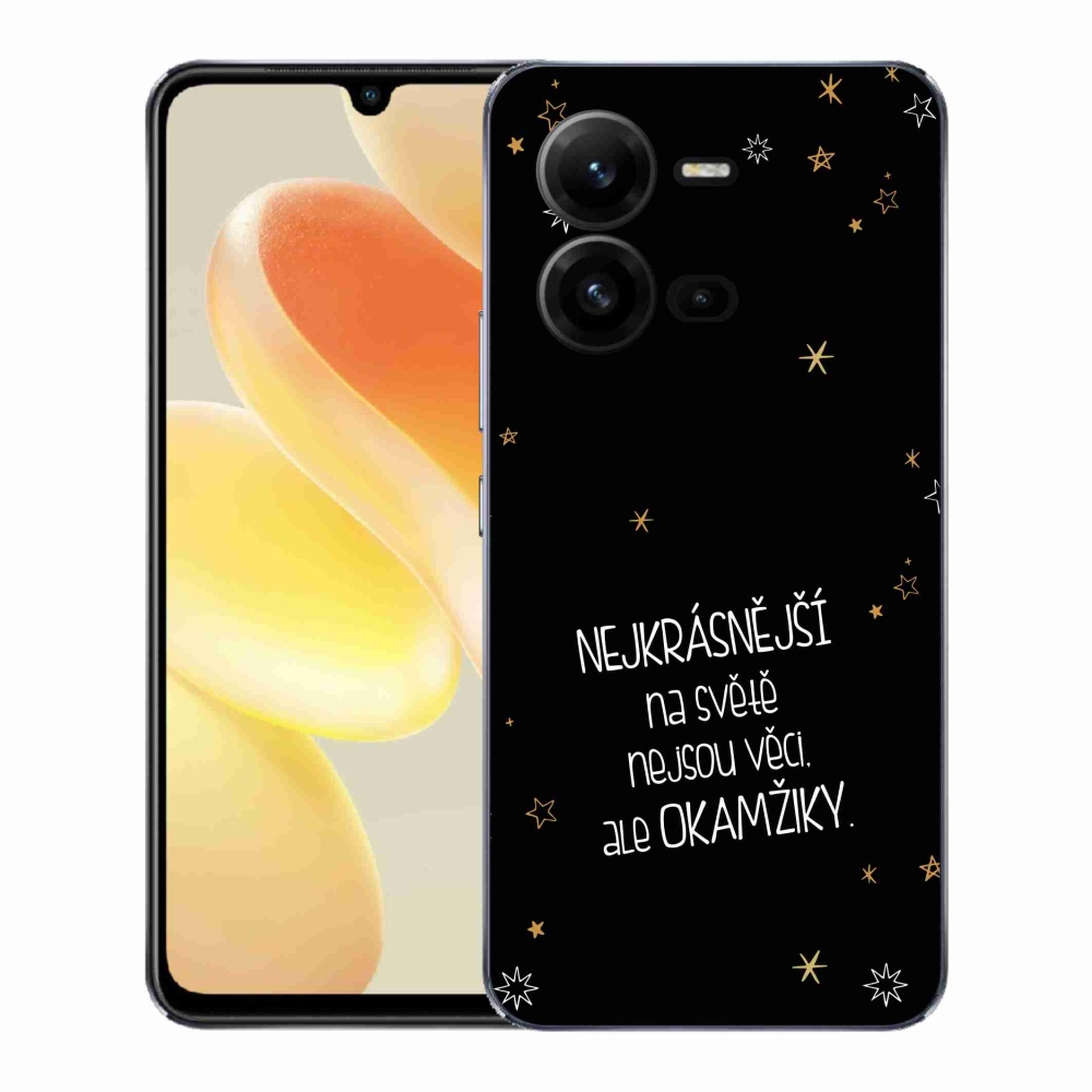 Gelový kryt mmCase na Vivo X80 Lite - citát 4 černé pozadí