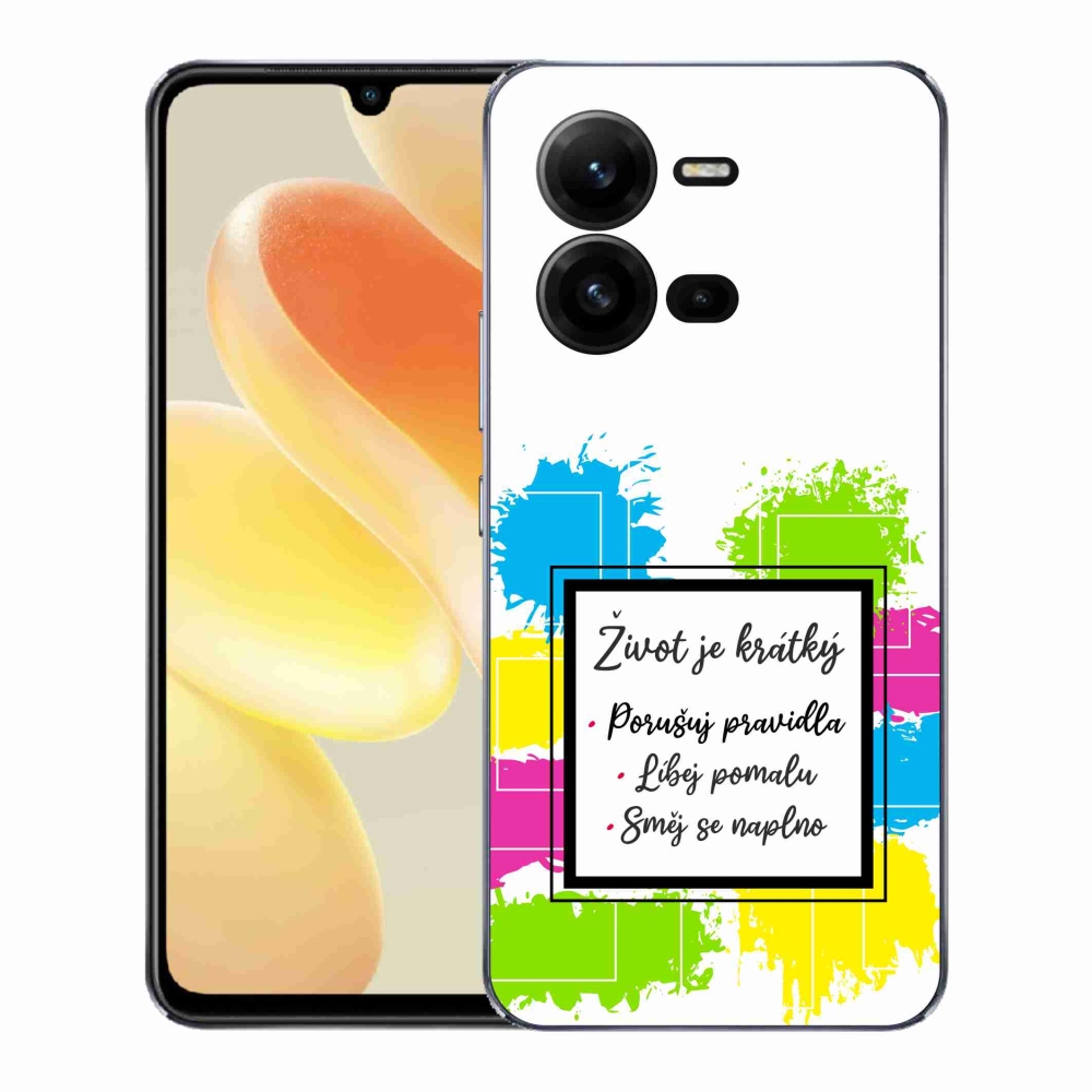 Gelový kryt mmCase na Vivo X80 Lite - citát 5 bílé pozadí
