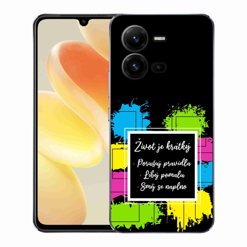 Gelový kryt mmCase na Vivo X80 Lite - citát 5 černé pozadí