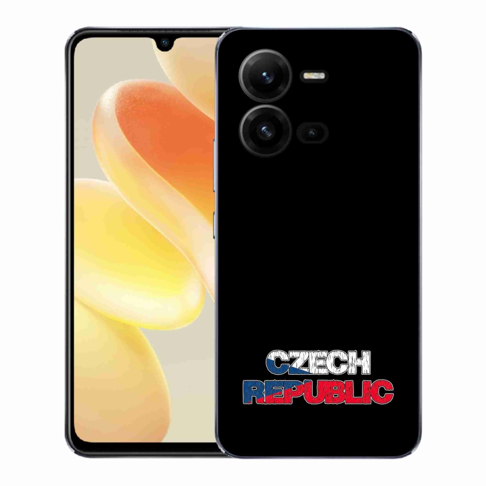 Gelový kryt mmCase na Vivo X80 Lite - Czech Republic černé pozadí