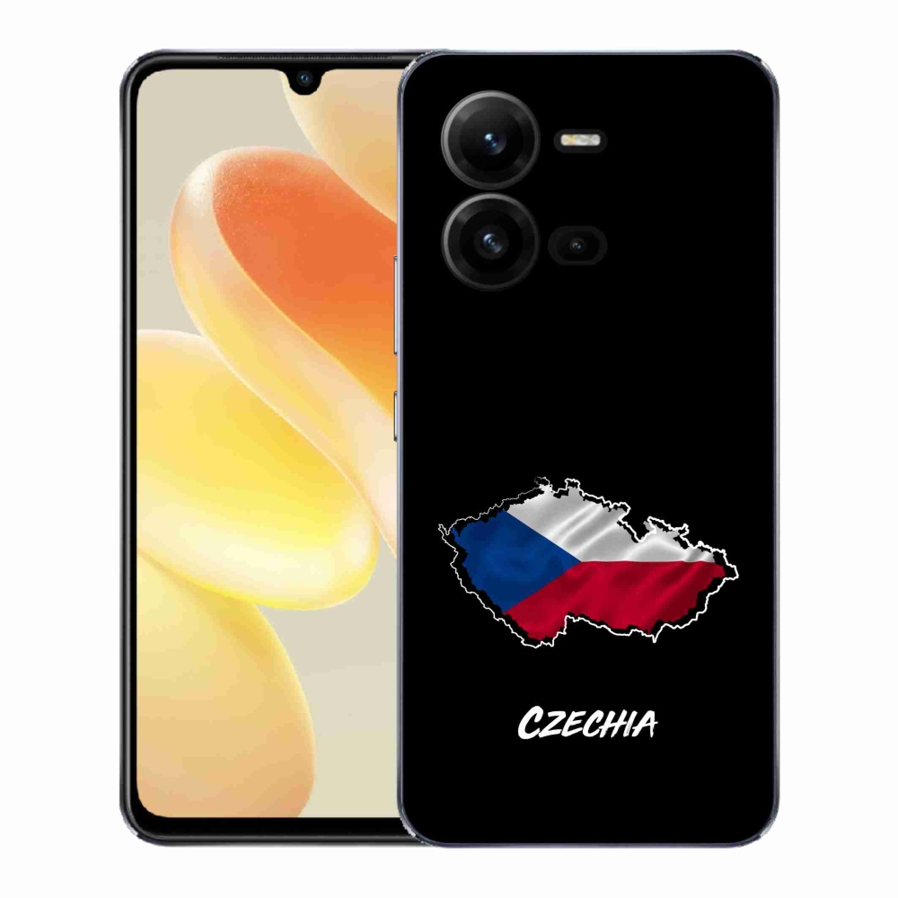 Gelový kryt mmCase na Vivo X80 Lite - Czechia černé pozadí