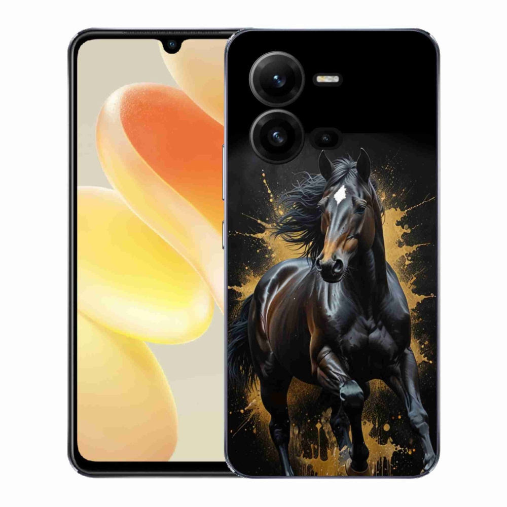 Gelový kryt mmCase na Vivo X80 Lite - elegantní černý hřebec
