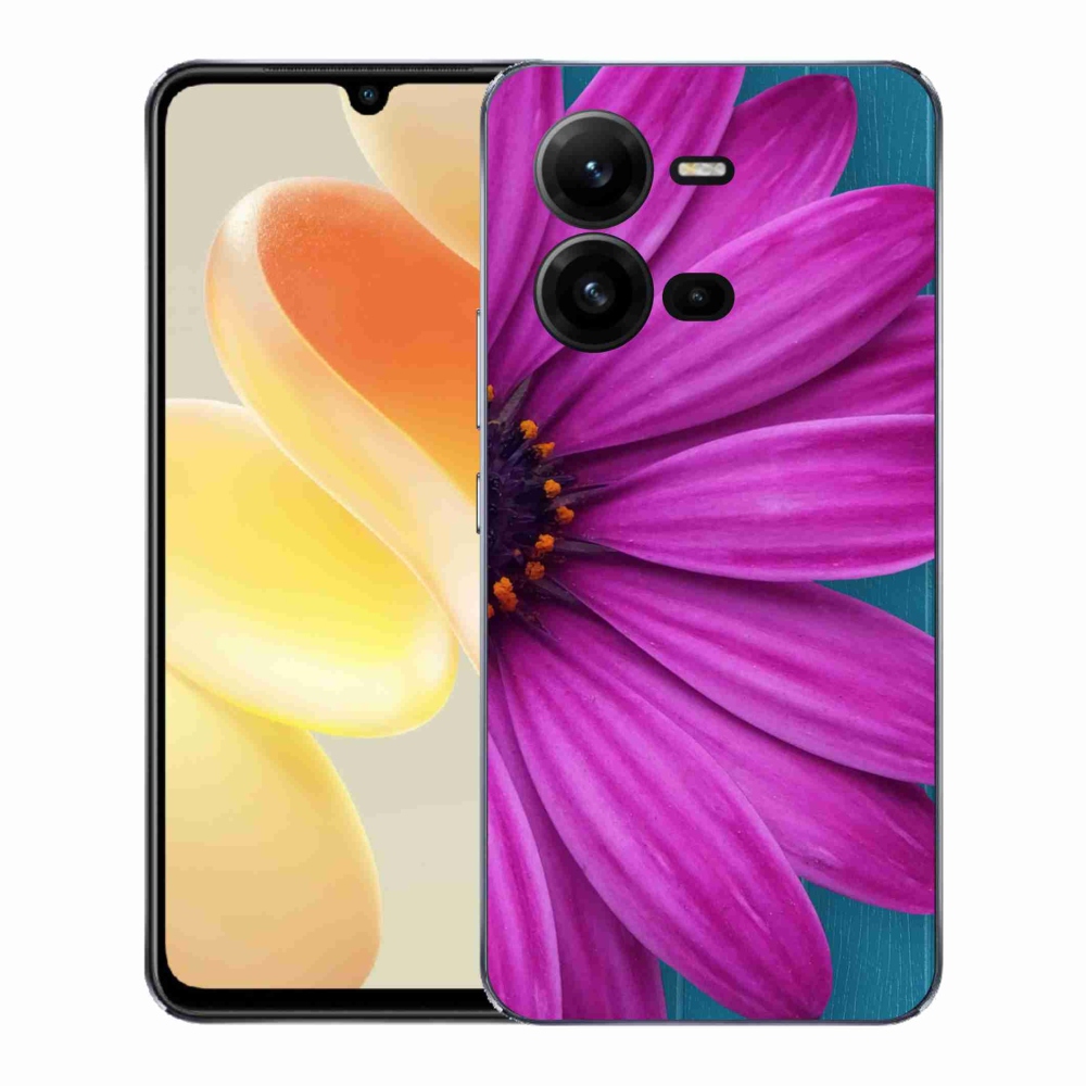 Gelový kryt mmCase na Vivo X80 Lite - fialová kopretina