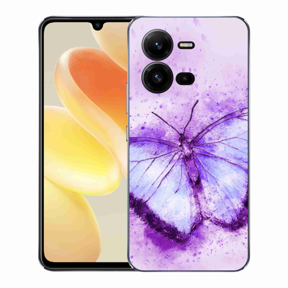 Gelový kryt mmCase na Vivo X80 Lite - fialový motýl