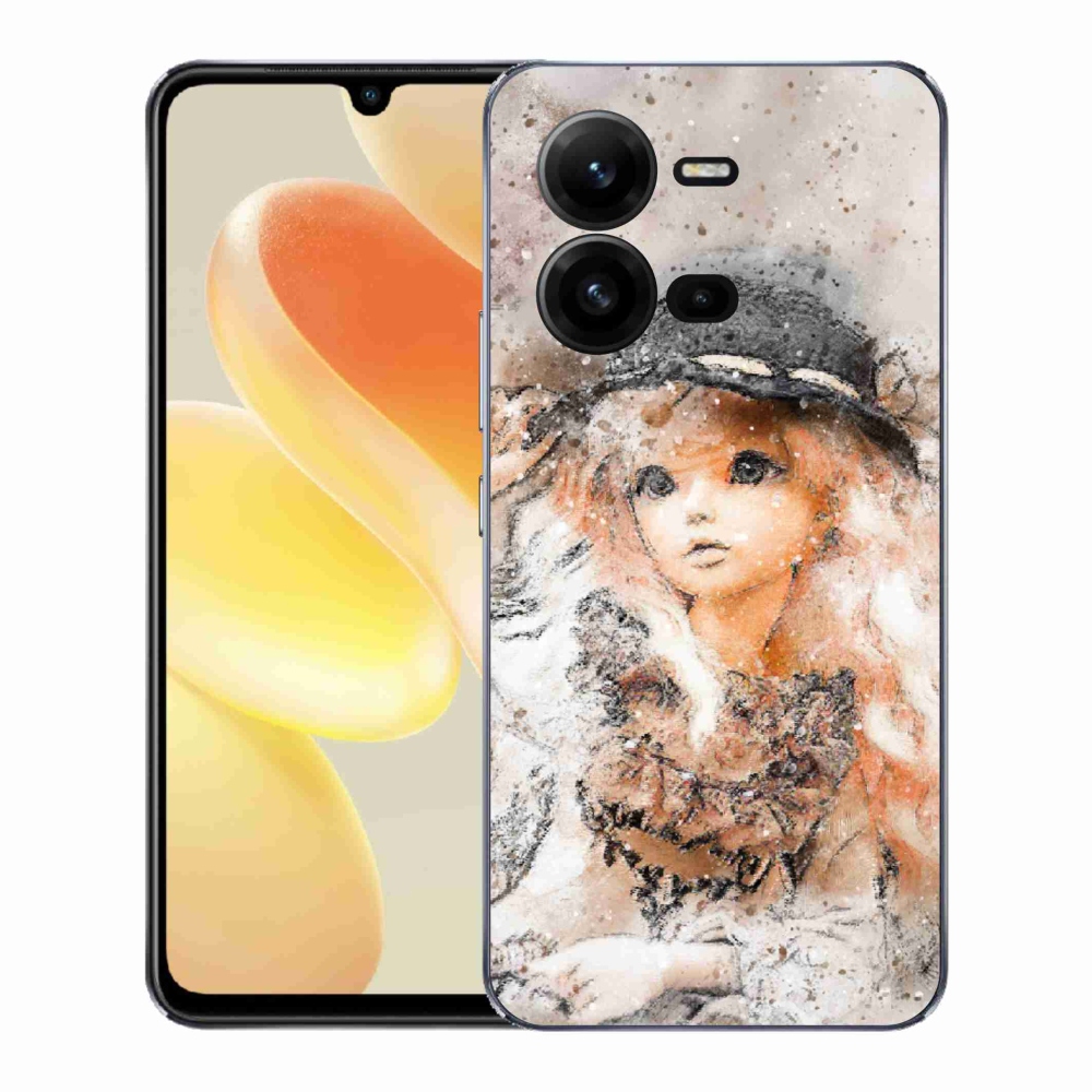 Gelový kryt mmCase na Vivo X80 Lite - holčička s kloboukem