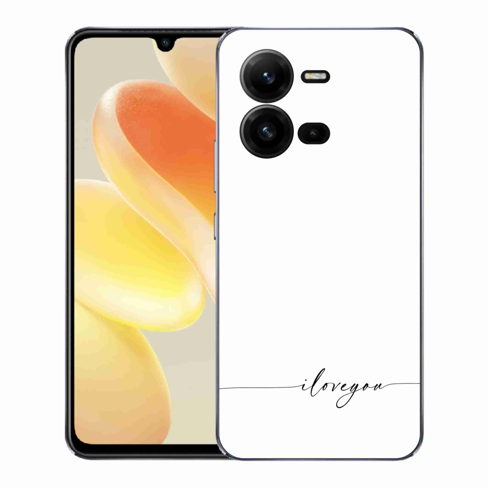Gelový kryt mmCase na Vivo X80 Lite - I love you bílé pozadí