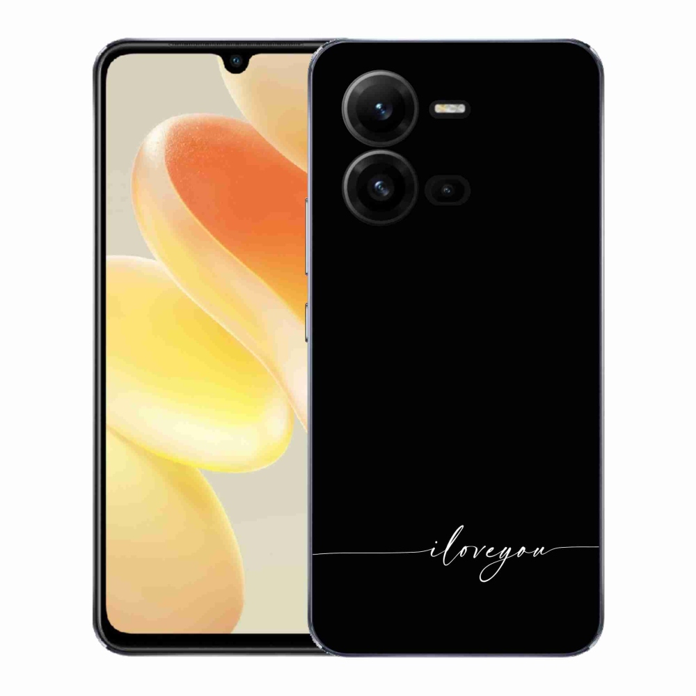 Gelový kryt mmCase na Vivo X80 Lite - I love you černé pozadí