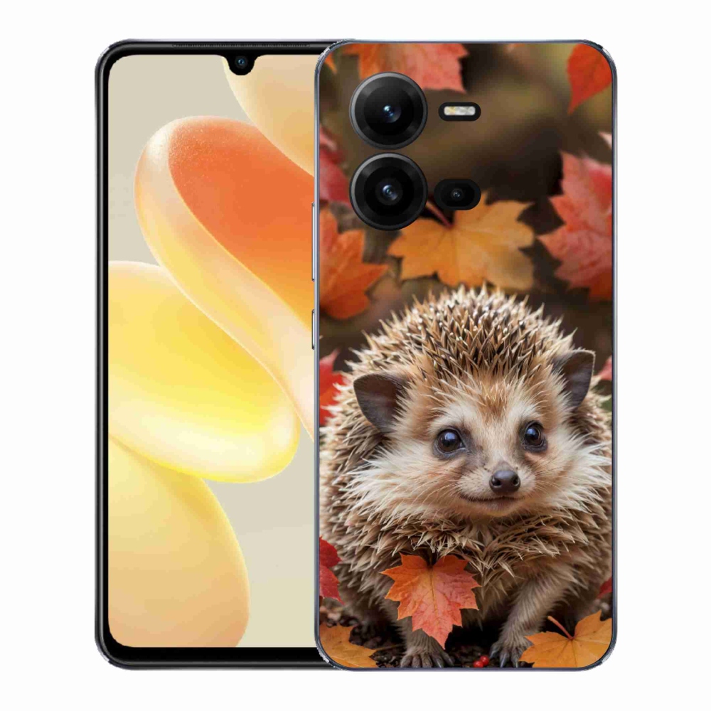 Gelový kryt mmCase na Vivo X80 Lite - ježek v listí