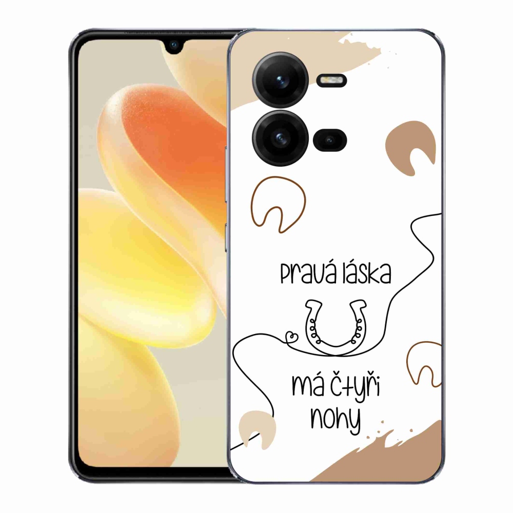 Gelový kryt mmCase na Vivo X80 Lite - koňský motiv bílé pozadí