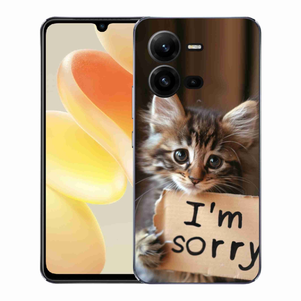 Gelový kryt mmCase na Vivo X80 Lite - kočíčí omluva