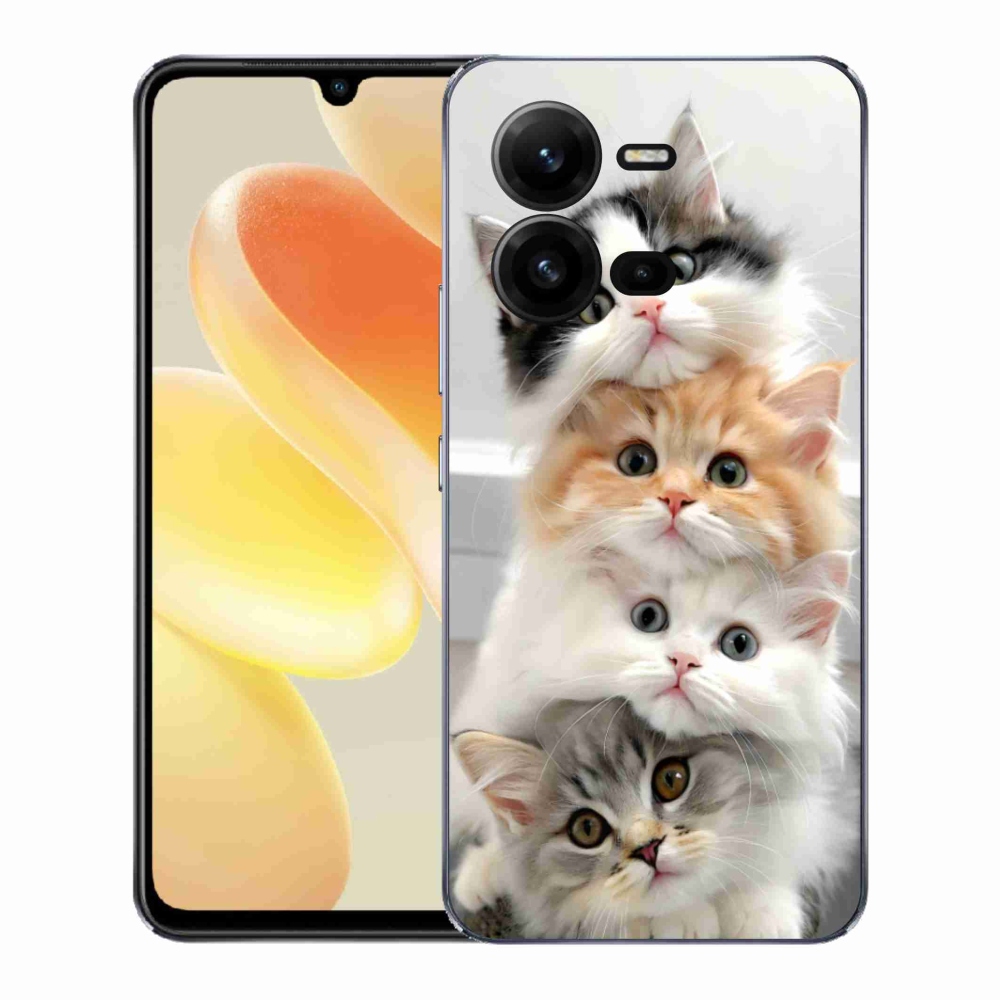 Gelový kryt mmCase na Vivo X80 Lite - kočičí parta