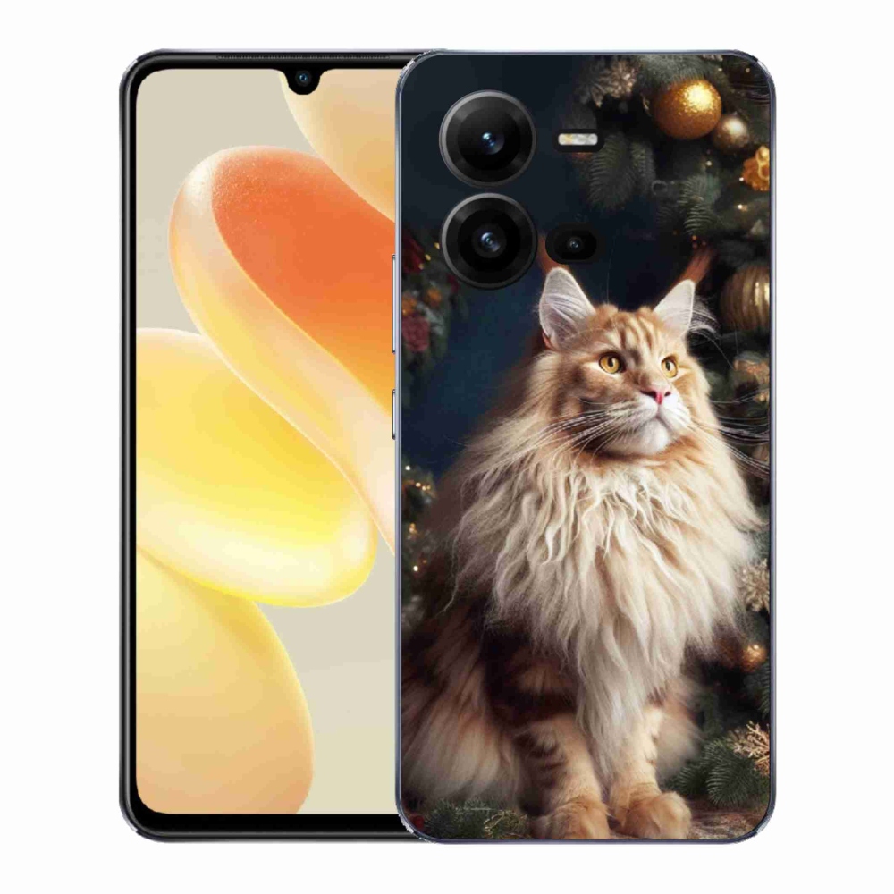 Gelový kryt mmCase na Vivo X80 Lite - kočka u stromku