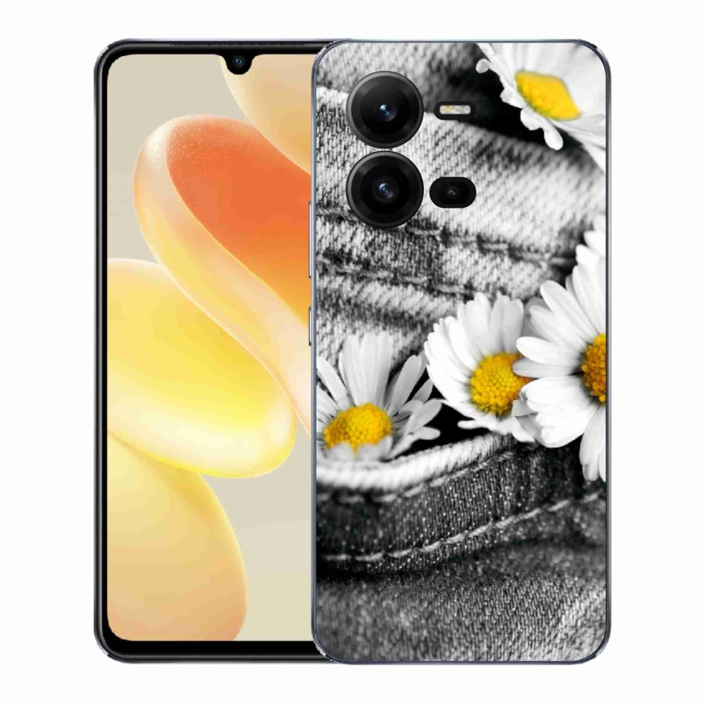 Gelový kryt mmCase na Vivo X80 Lite - kopretiny
