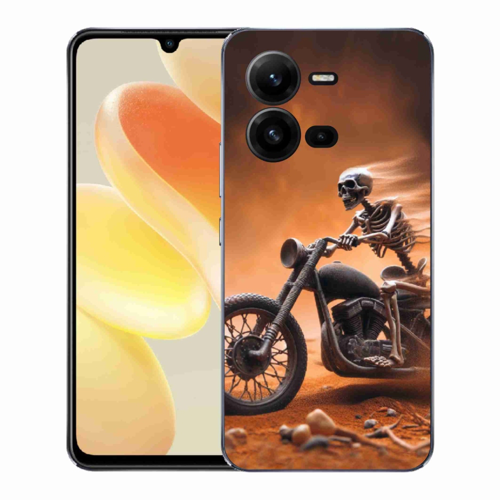 Gelový kryt mmCase na Vivo X80 Lite - kostra na motorce