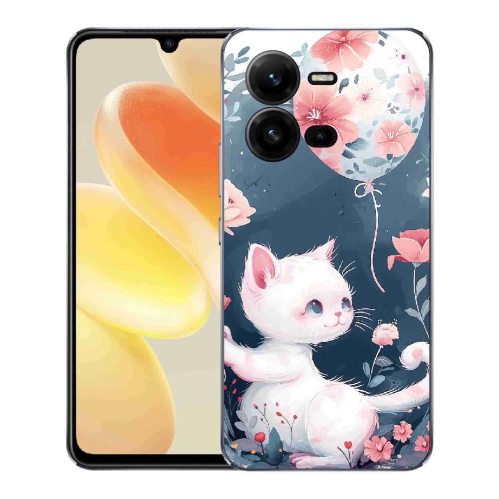 Gelový kryt mmCase na Vivo X80 Lite - kotě s balónkem