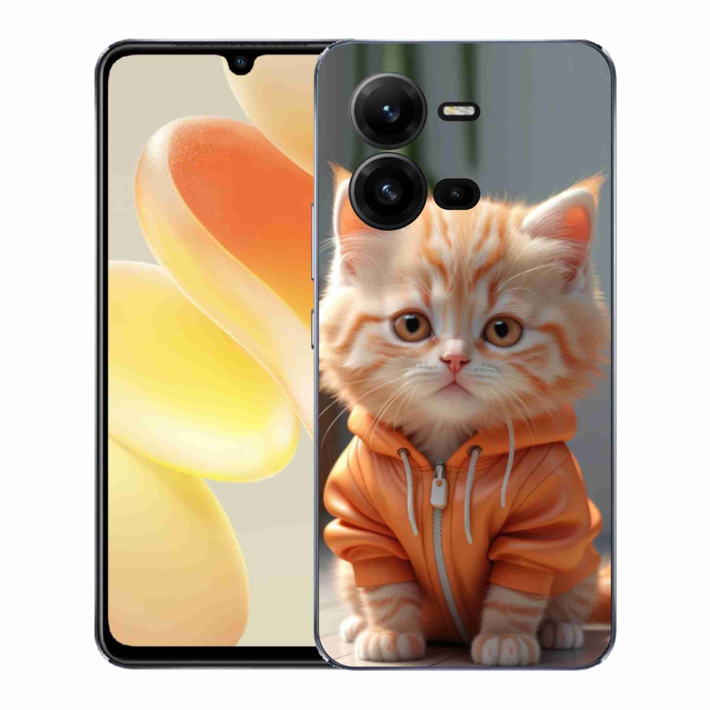 Gelový kryt mmCase na Vivo X80 Lite - kotě v mikině