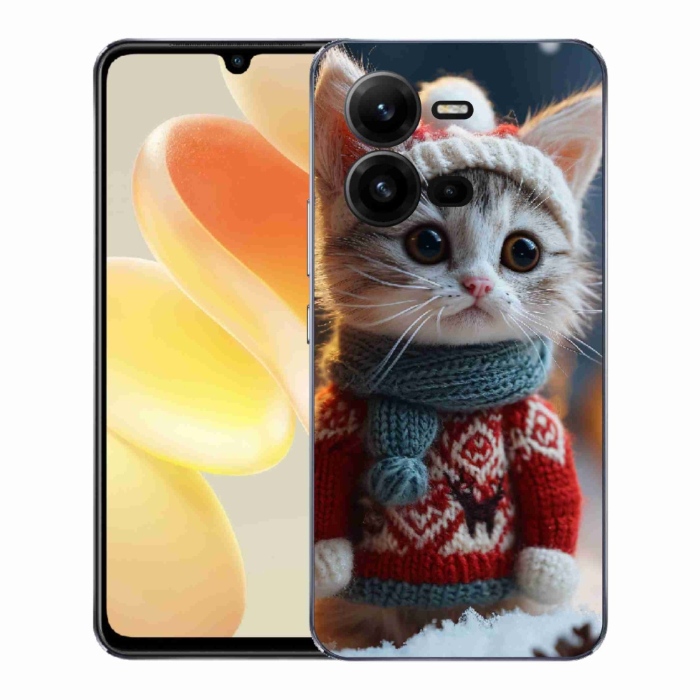 Gelový kryt mmCase na Vivo X80 Lite - kotě ve svetru