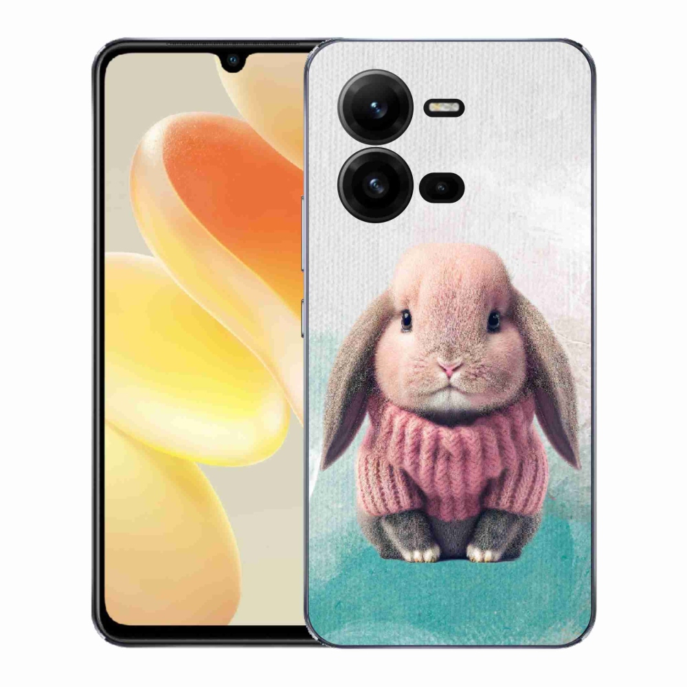 Gelový kryt mmCase na Vivo X80 Lite - králíček ve svetru