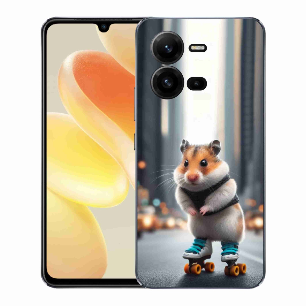 Gelový kryt mmCase na Vivo X80 Lite - křeček na bruslích