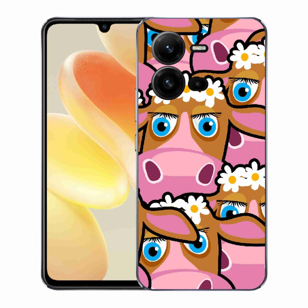 Gelový kryt mmCase na Vivo X80 Lite - kreslené kravičky