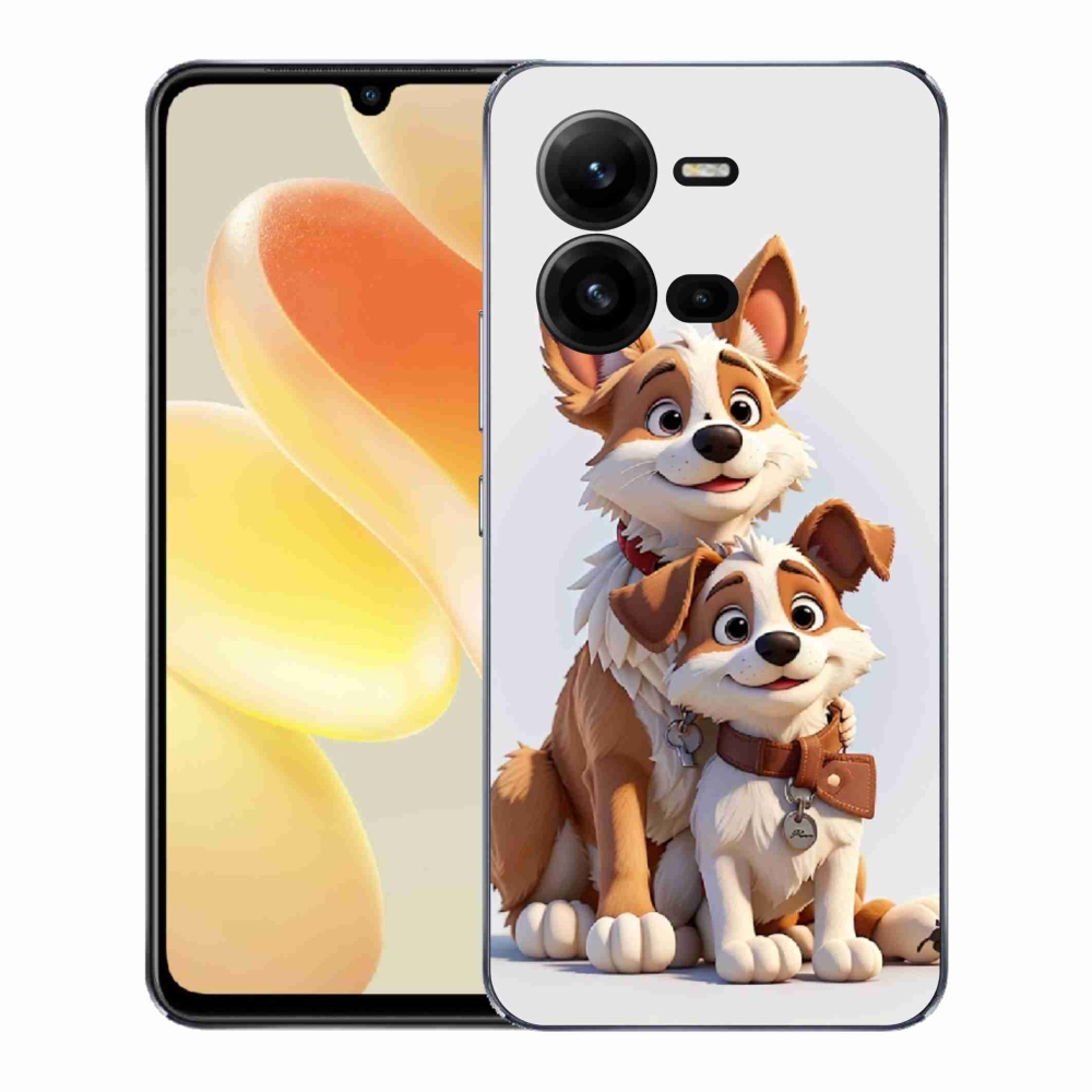 Gelový kryt mmCase na Vivo X80 Lite - kreslení psi