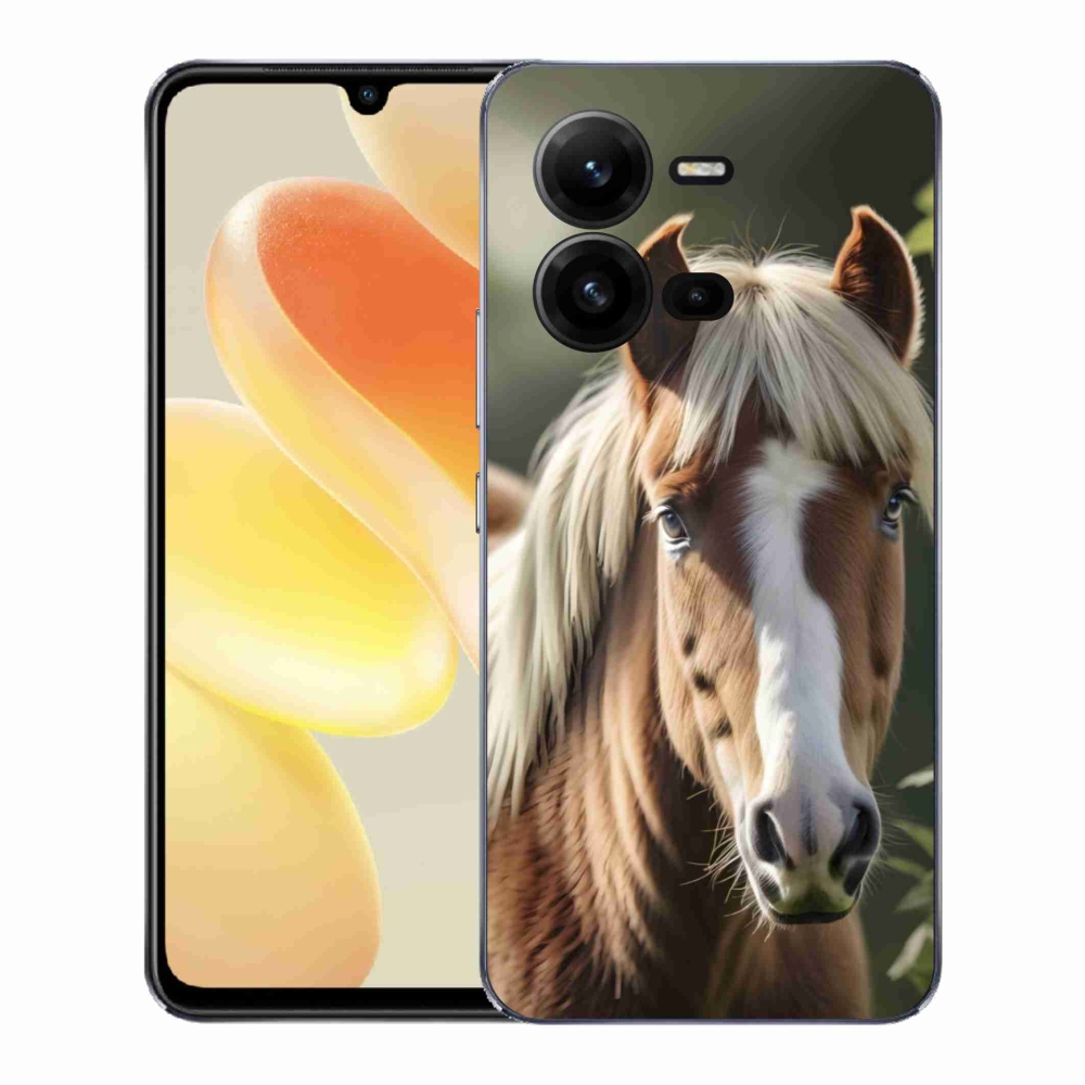 Gelový kryt mmCase na Vivo X80 Lite - kůň se světlou hřívou