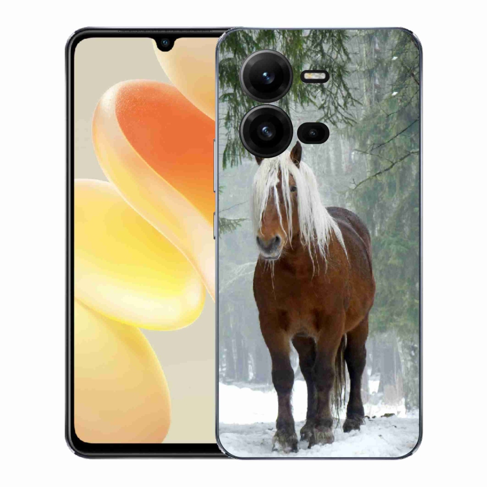 Gelový kryt mmCase na Vivo X80 Lite - kůň v lese