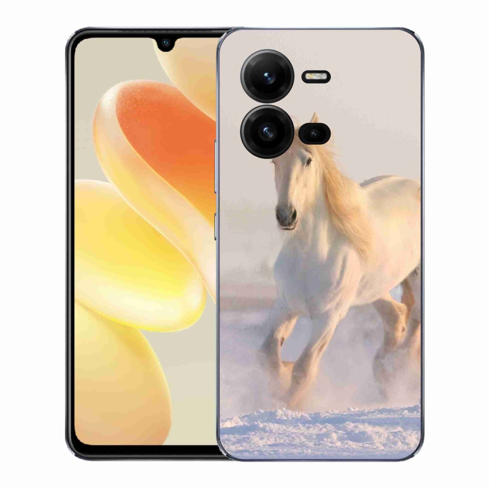 Gelový kryt mmCase na Vivo X80 Lite - kůň ve sněhu