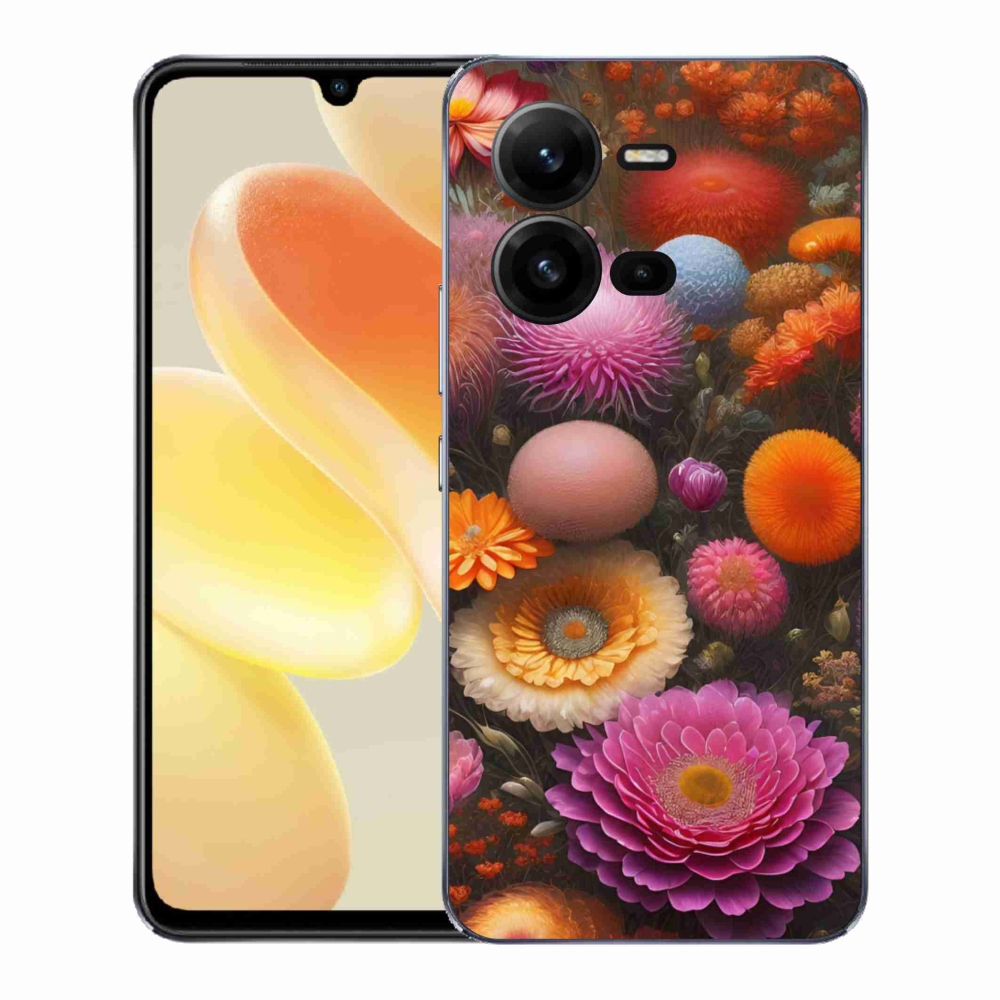 Gelový kryt mmCase na Vivo X80 Lite - květinová kompozice