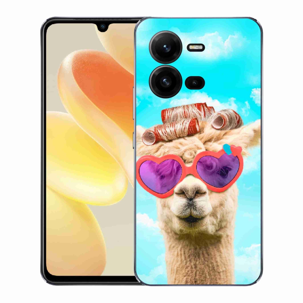 Gelový kryt mmCase na Vivo X80 Lite - lama s brýlemi