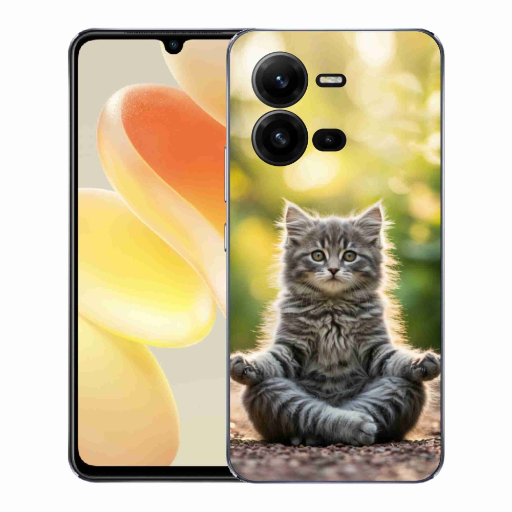 Gelový kryt mmCase na Vivo X80 Lite - meditující kotě