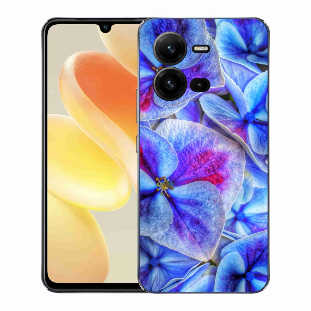 Gelový kryt mmCase na Vivo X80 Lite - modré květy 1