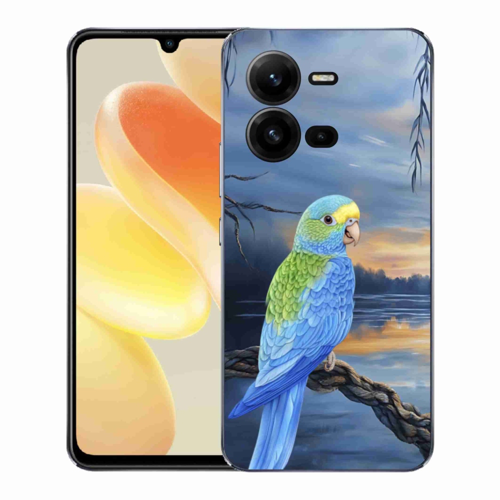 Gelový kryt mmCase na Vivo X80 Lite - modrý papoušek