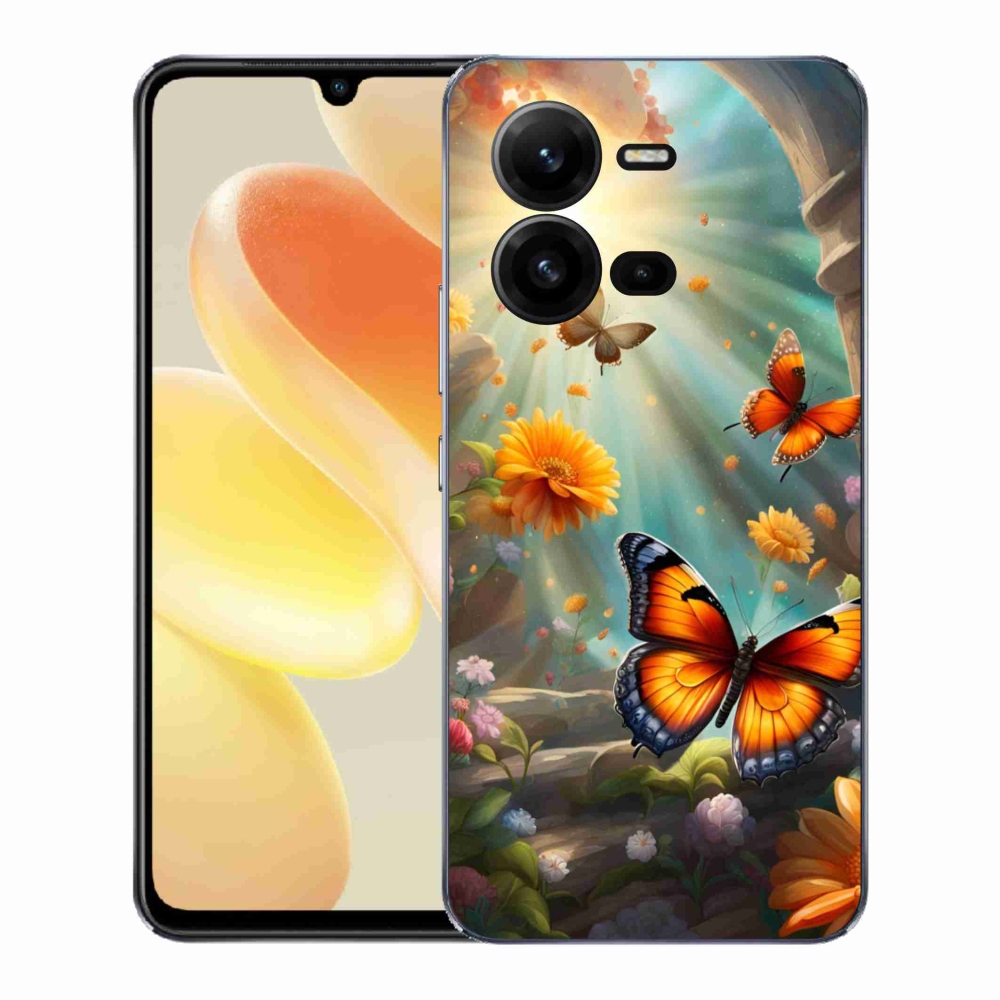 Gelový kryt mmCase na Vivo X80 Lite - motýlí zahrada 2