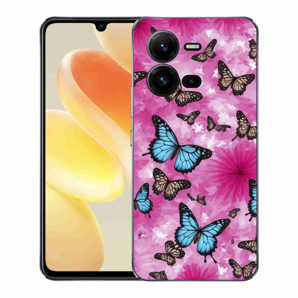 Gelový kryt mmCase na Vivo X80 Lite - motýlí zahrada
