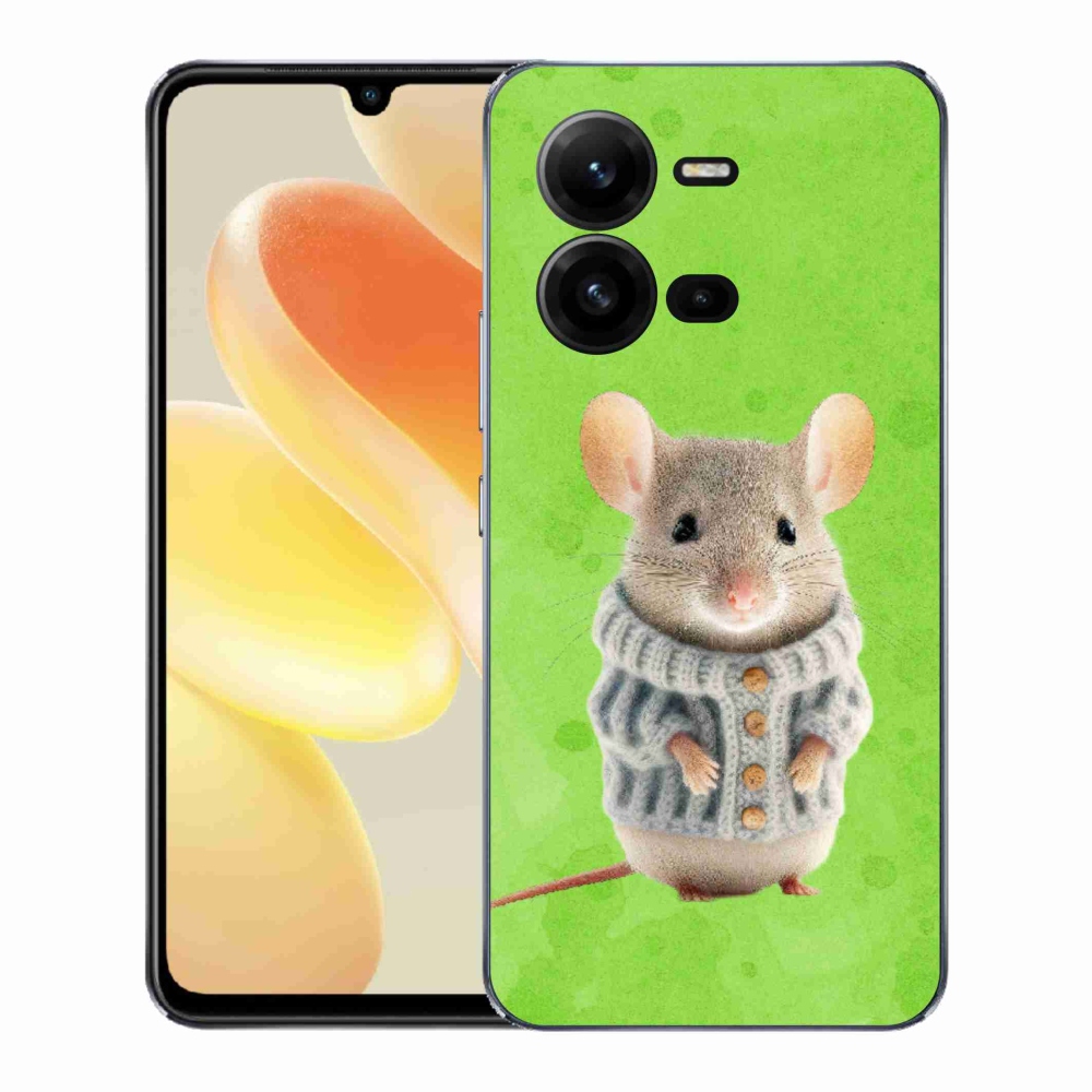 Gelový kryt mmCase na Vivo X80 Lite - myška ve svetru
