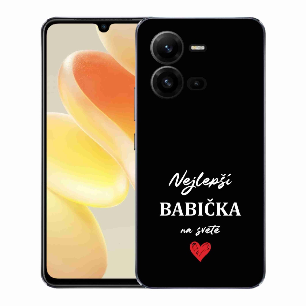 Gelový kryt mmCase na Vivo X80 Lite - nejlepší babička 1 černé pozadí