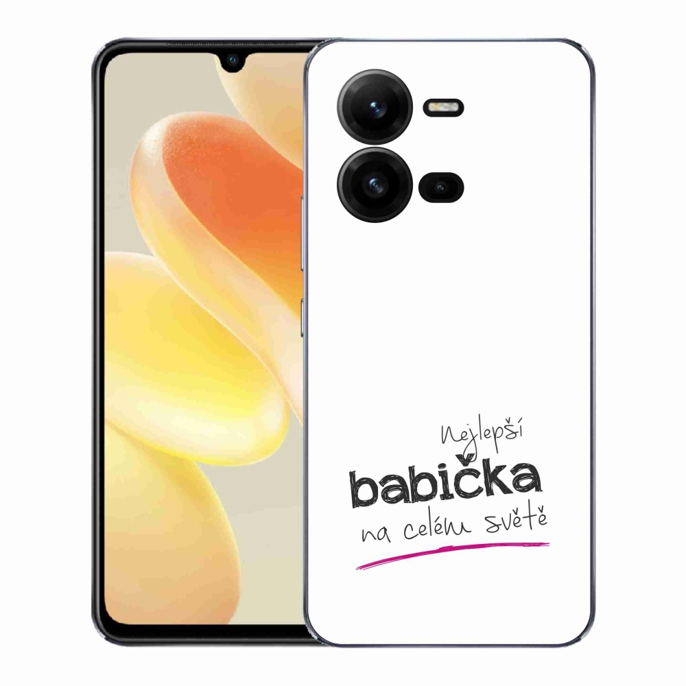Gelový kryt mmCase na Vivo X80 Lite - nejlepší babička 4 bílé pozadí