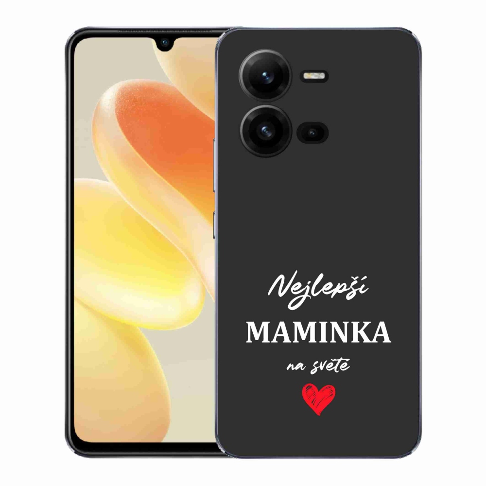 Gelový kryt mmCase na Vivo X80 Lite - nejlepší maminka 1 černé pozadí