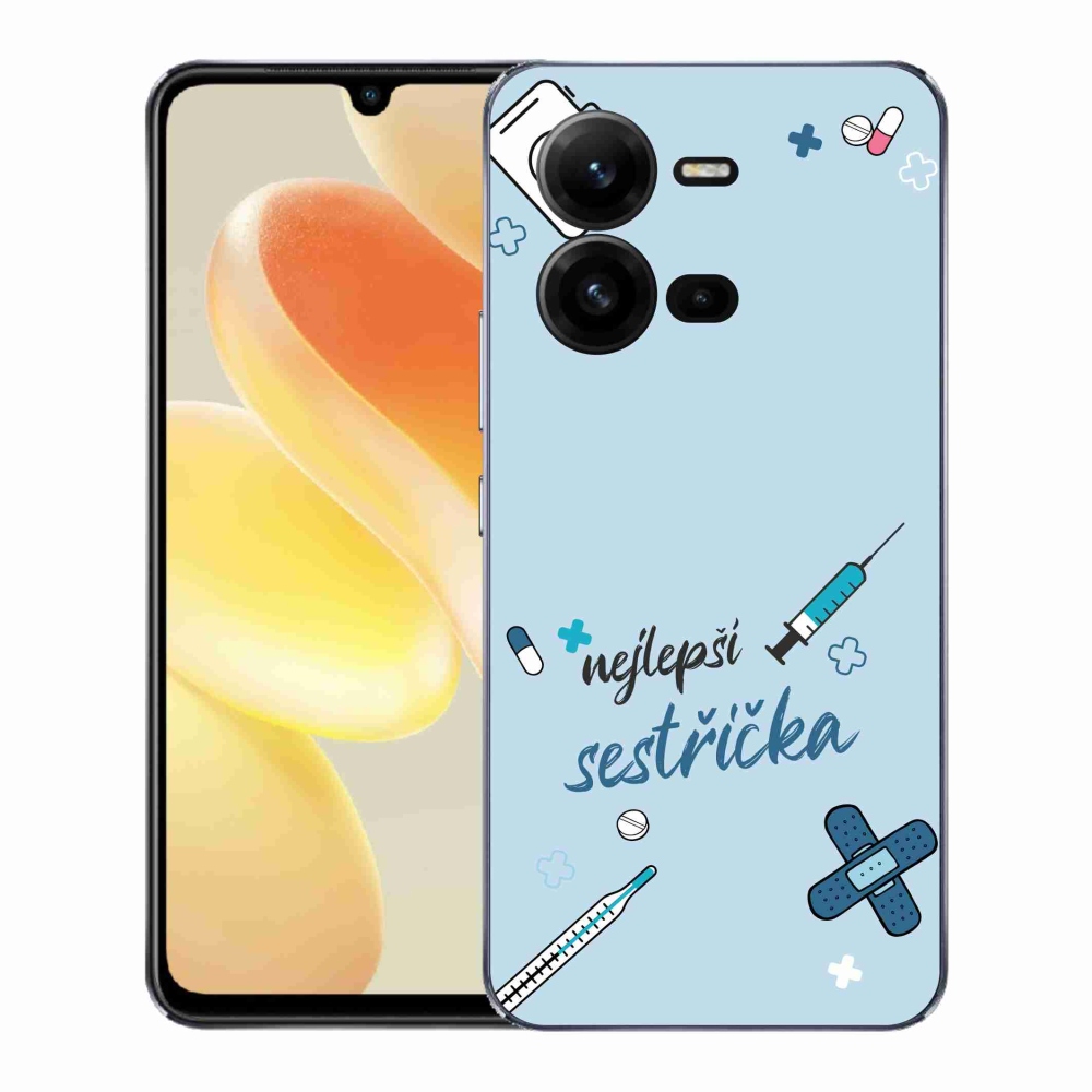 Gelový kryt mmCase na Vivo X80 Lite - nejlepší sestřička modré pozadí