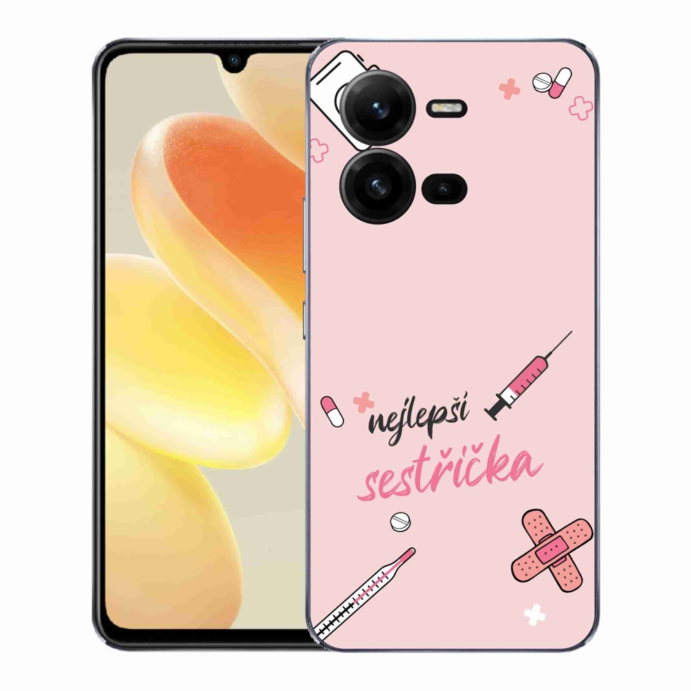 Gelový kryt mmCase na Vivo X80 Lite - nejlepší sestřička růžové pozadí
