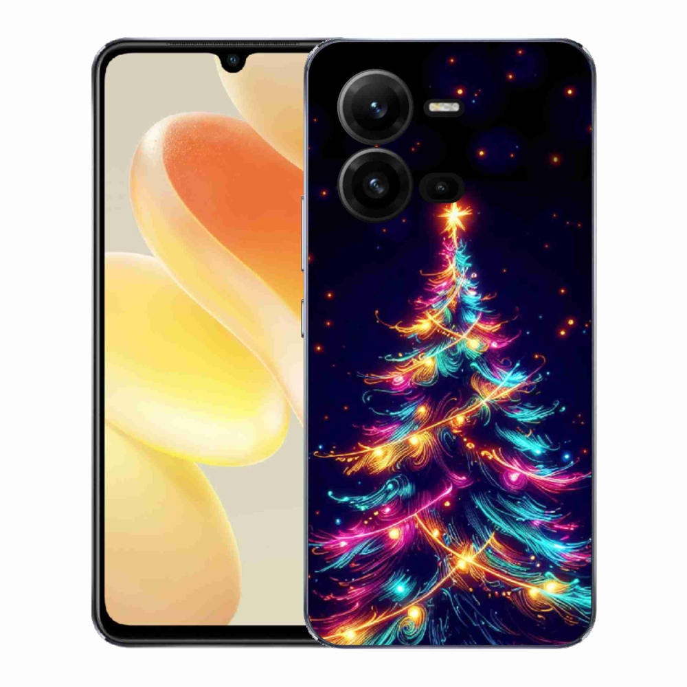 Gelový kryt mmCase na Vivo X80 Lite - neonový vánoční stromek