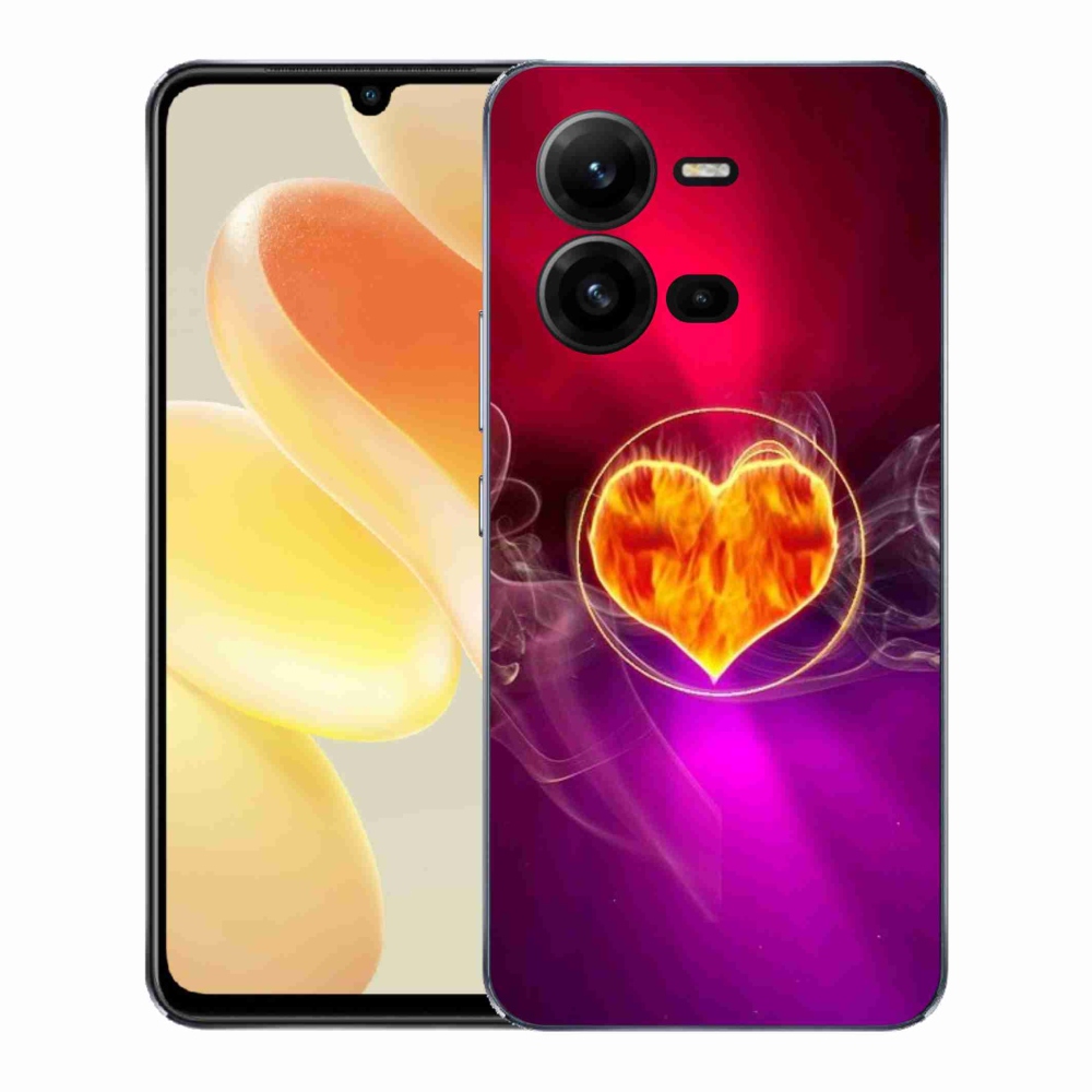 Gelový kryt mmCase na Vivo X80 Lite - ohnivé srdce