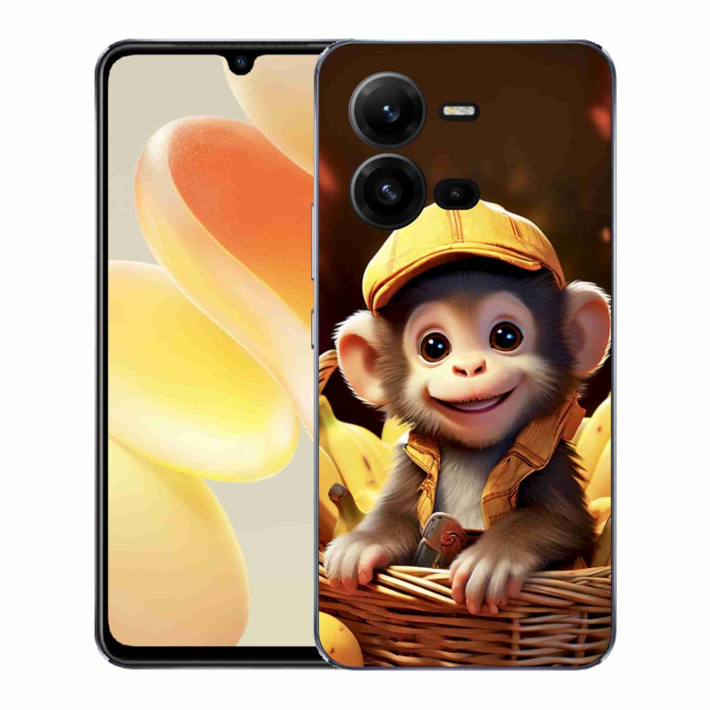 Gelový kryt mmCase na Vivo X80 Lite - opice v košíku