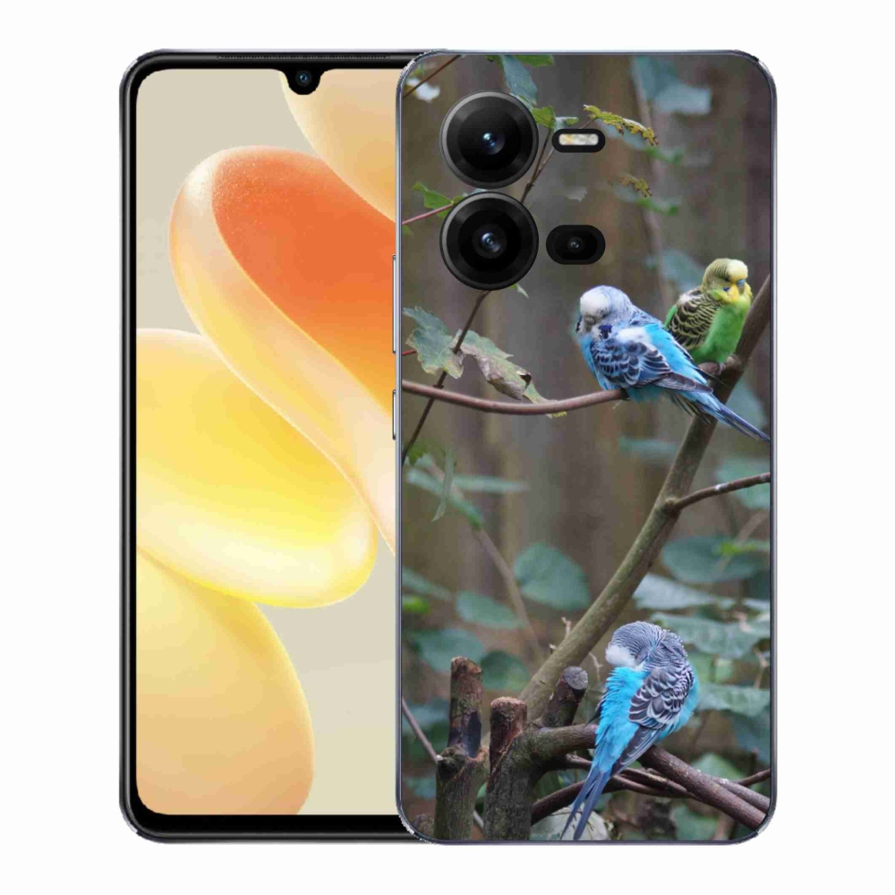 Gelový kryt mmCase na Vivo X80 Lite - papoušci na větvi