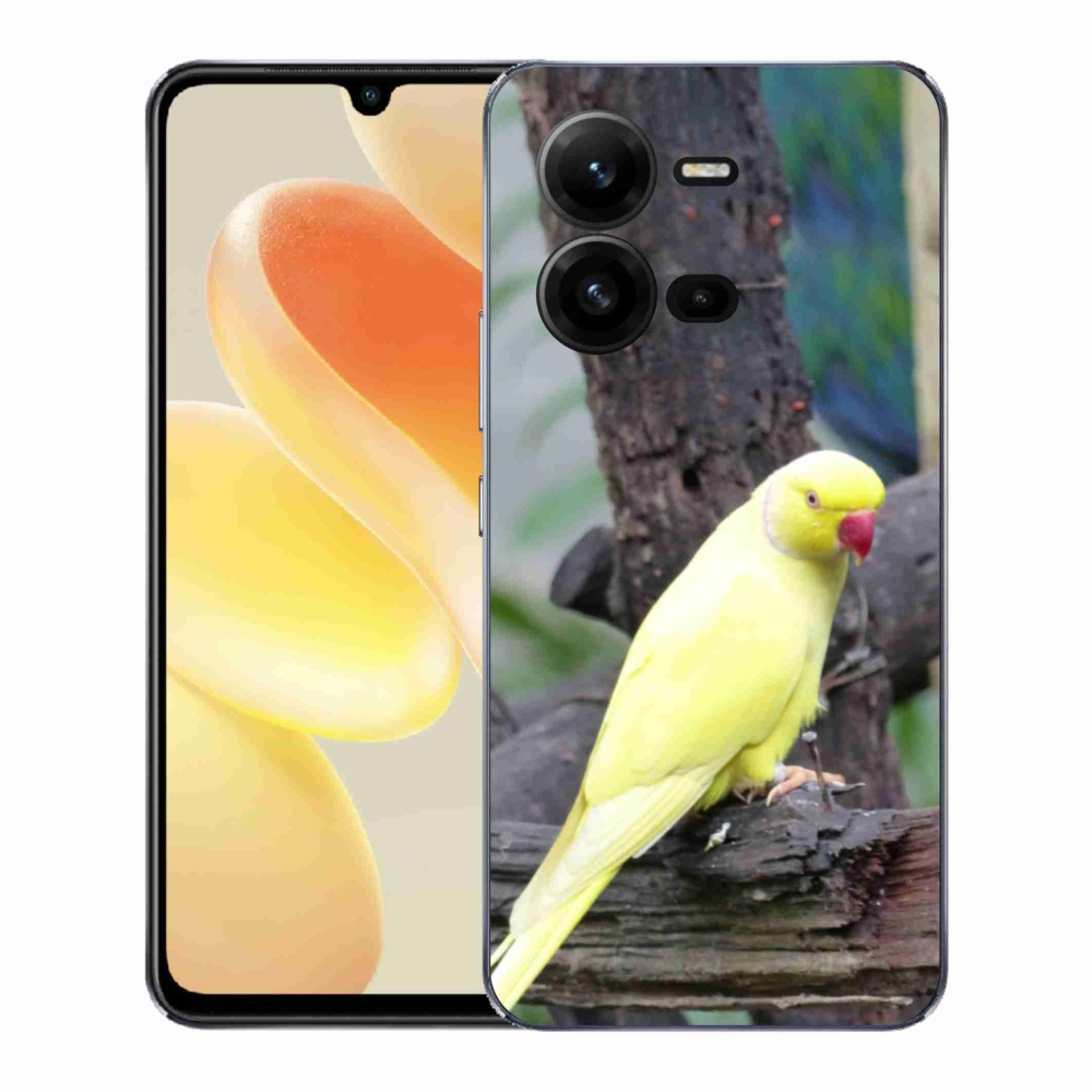 Gelový kryt mmCase na Vivo X80 Lite - papoušek alexandr žlutý