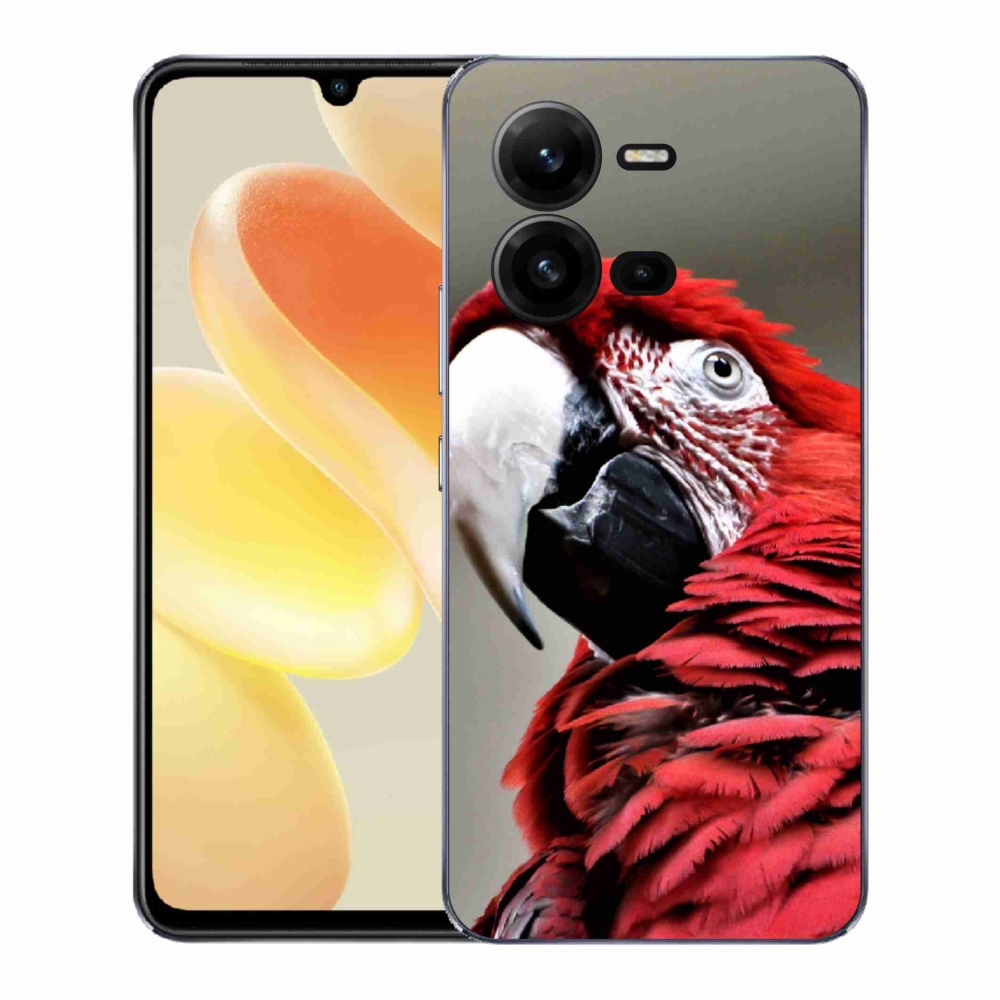 Gelový kryt mmCase na Vivo X80 Lite - papoušek ara červený