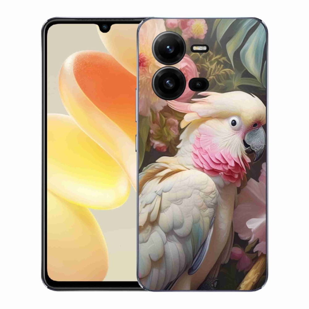 Gelový kryt mmCase na Vivo X80 Lite - papoušek kakadu růžový 2